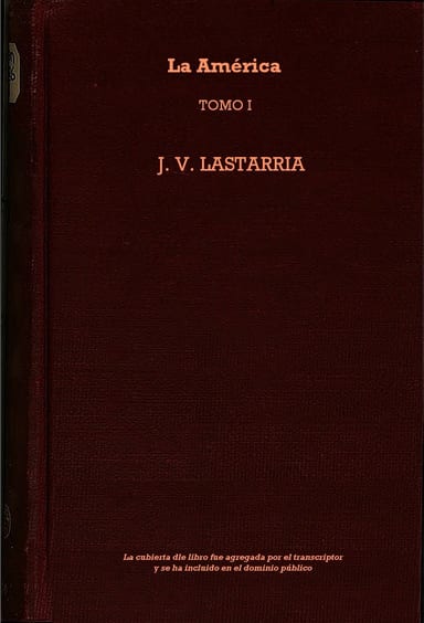 Portada de La América, Tomo I, de José Victorino Lastarria