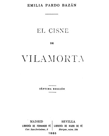 Portada de El cisne de Vilamorta, de condesa de Emilia Pardo Bazán
