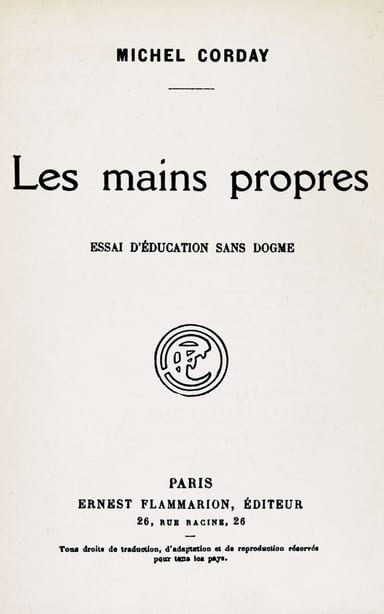 Copertina di Les mains propres, di Michel Corday