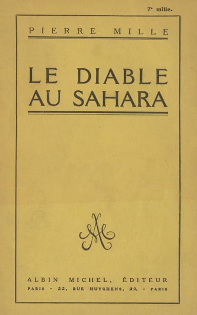 Couverture de Le Diable au Sahara par Pierre Mille