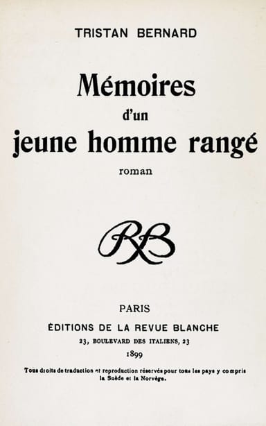 Copertina di Mémoires d'un jeune homme rangé, di Tristan Bernard