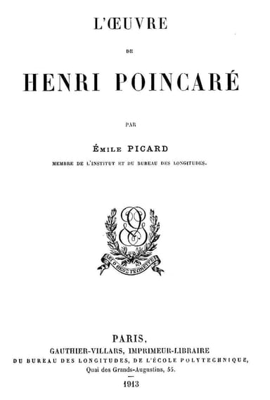 Operculum “L'œuvre de Henri Poincaré”, auctore Emile Picard