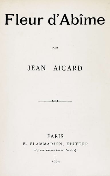 Operculum “Fleur d'Abîme”, auctore Jean Aicard