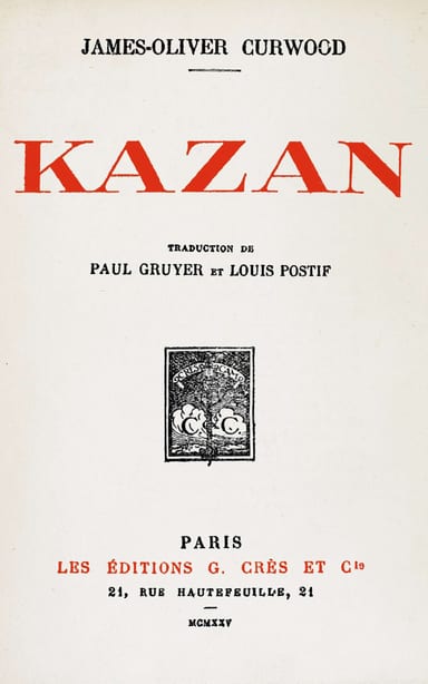 Copertina di Kazan, di James Oliver Curwood