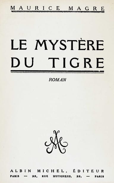 Copertina di Le mystère du tigre, di Maurice Magre