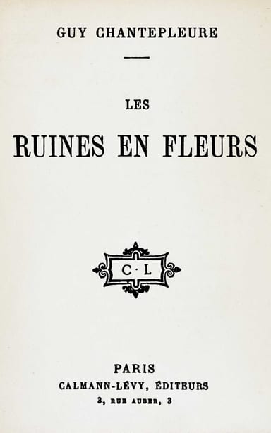 Copertina di Les ruines en fleur, di G. Chantepleure