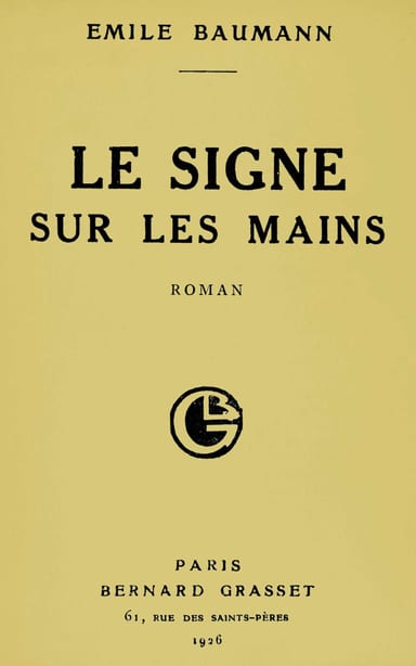Copertina di Le signe sur les mains, di Emile Baumann