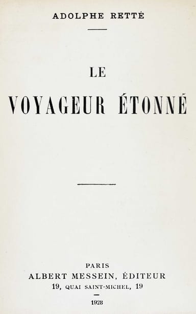 Portada de Le voyageur étonné, de Adolphe Retté