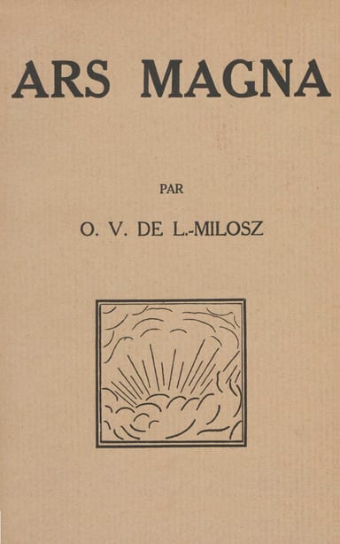 Couverture de Ars magna par O. V. de L. Milosz