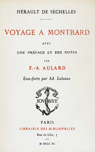 Copertina di Voyage à Montbard, di Marie-Jean Hérault de Séchelles