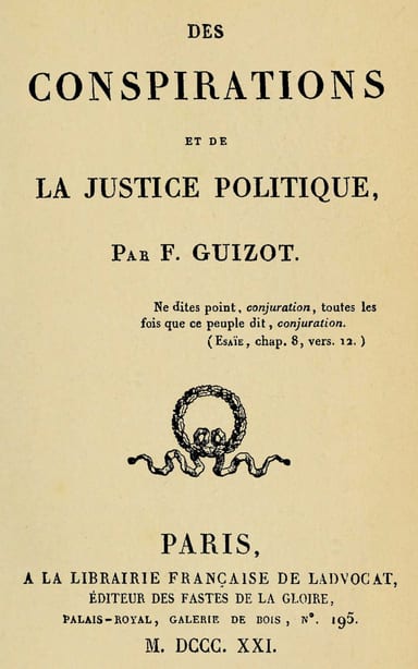 Copertina di Des conspirations et de la justice politique, di François Guizot