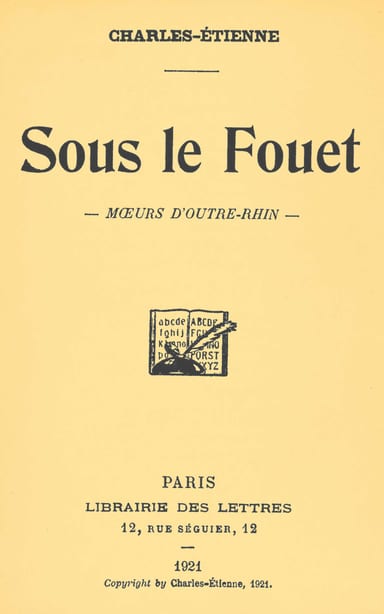 Copertina di Sous le fouet, di Charles-Étienne