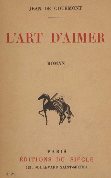 Operculum “L'art d'aimer”, auctore Jean de Gourmont