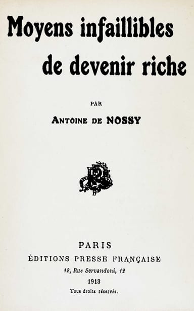 Copertina di Moyens infaillibles de devenir riche, di Antoine de Nossy