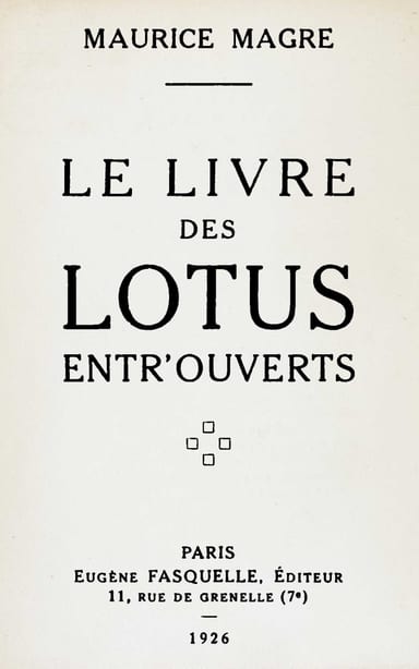 Copertina di Le livre des lotus entr'ouverts, di Maurice Magre