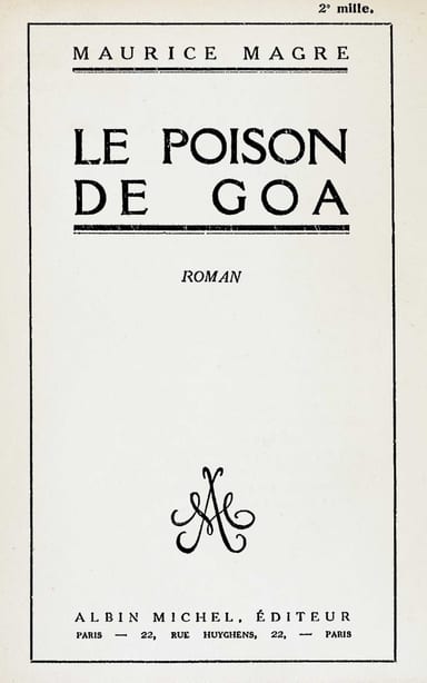 Copertina di Le poison de Goa : roman, di Maurice Magre