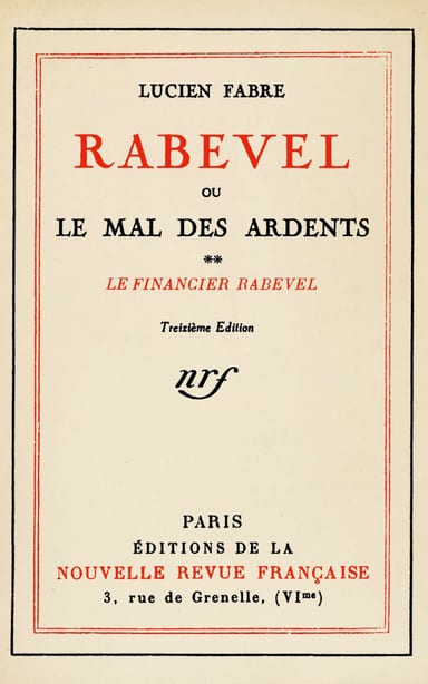 Copertina di Rabevel, ou le mal des ardents, Volume 2 (of 3), di Lucien Fabre