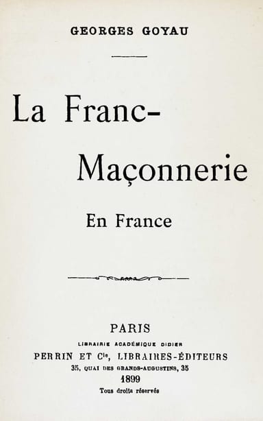 Copertina di La Franc-Maçonnerie en France, di Georges Goyau