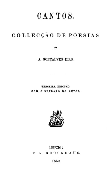 Portada de Cantos, de Antônio Gonçalves Dias