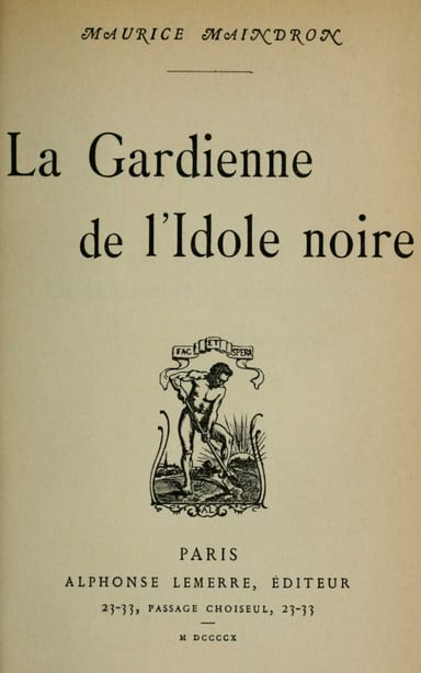 Copertina di La gardienne de l'idole noire, di Maurice Maindron
