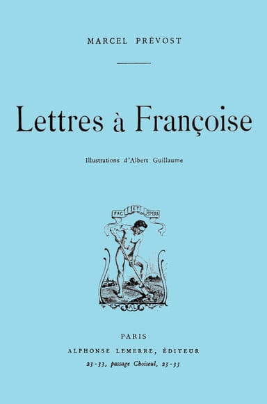 Portada de Lettres à Françoise, de Marcel Prévost
