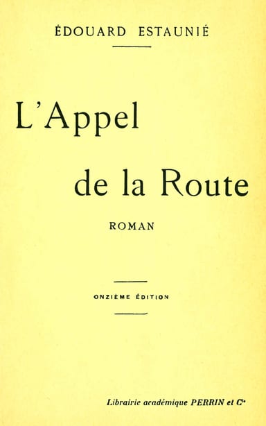 Copertina di L'appel de la route, di Édouard Estaunié