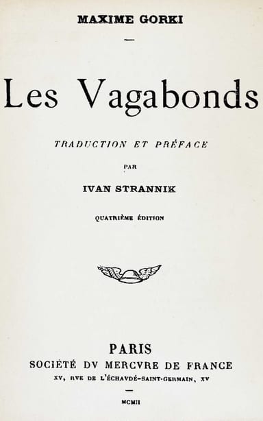 Copertina di Les Vagabonds, di Maksim Gorky