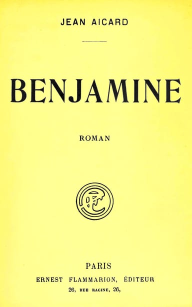 Capa de Benjamine, de Jean Aicard