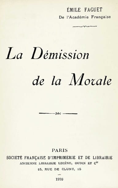 Cover of La démission de la morale by Émile Faguet