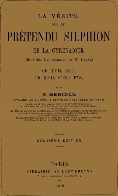 Copertina di La vérité sur le prétendu Silphion de la Cyrénaïque, di F. Hérincq