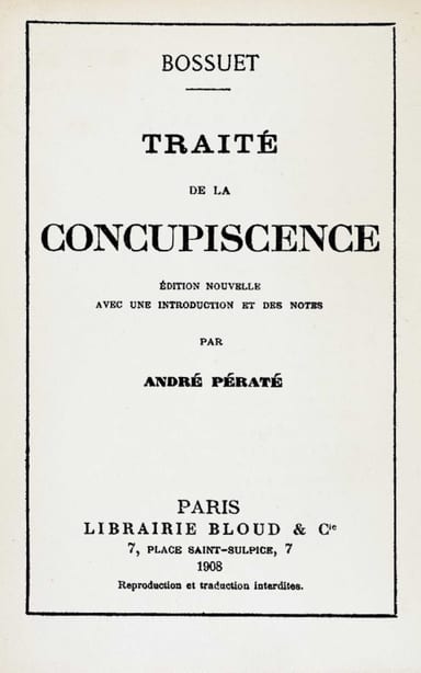 Copertina di Traité de la concupiscence, di Jacques Bénigne Bossuet