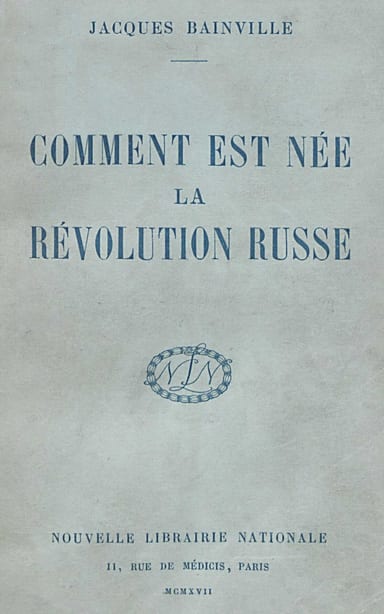 Copertina di Comment est née la révolution russe, di Jacques Bainville