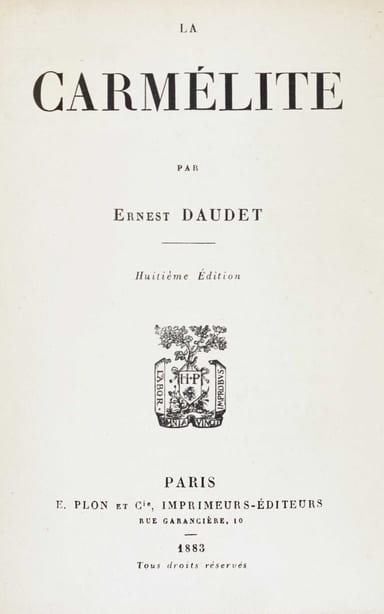 Copertina di La Carmélite, di Ernest Daudet