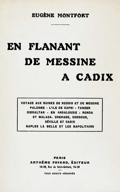 Copertina di En flânant de Messine à Cadix, di Eugène Montfort