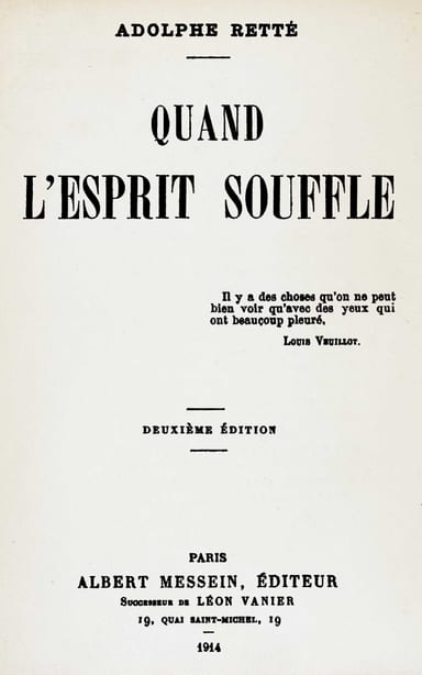 Copertina di Quand l'esprit souffle, di Adolphe Retté