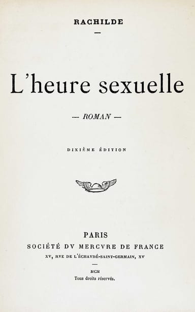 Copertina di L'heure sexuelle, di Rachilde
