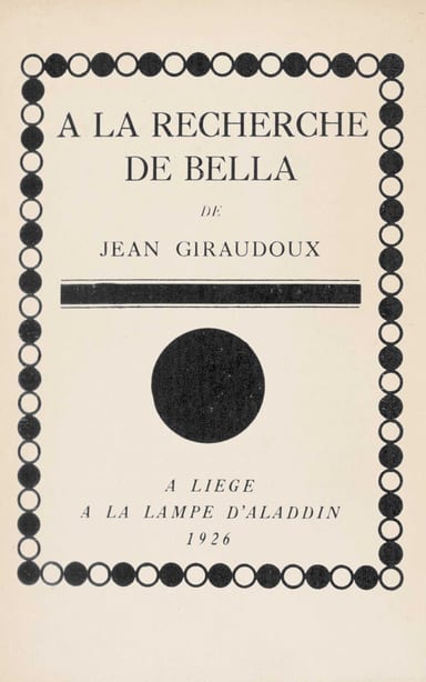 Copertina di A la recherche de Bella, di Jean Giraudoux