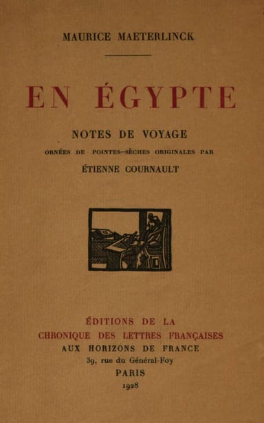 Copertina di En Égypte, di Maurice Maeterlinck