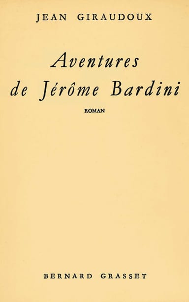 Copertina di Aventures de Jérôme Bardini, di Jean Giraudoux