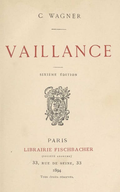Copertina di Vaillance, di Charles Wagner