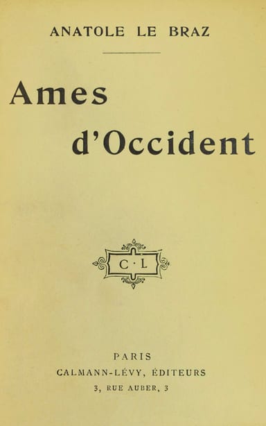 Copertina di Ames d'Occident, di Anatole Le Braz