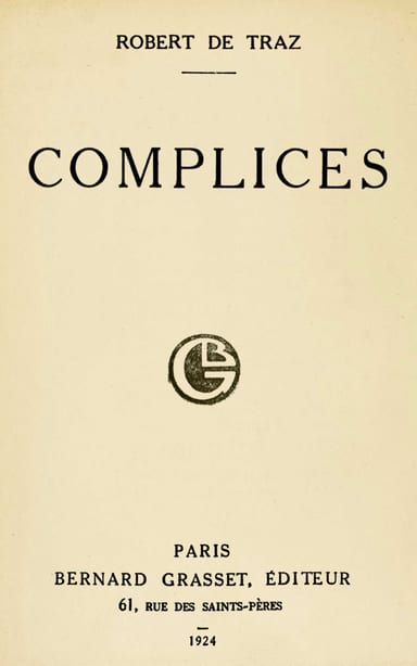 Copertina di Complices, di Robert de Traz