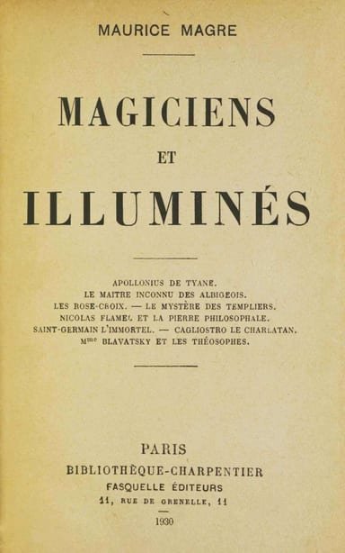 Portada de Magiciens et illuminés, de Maurice Magre