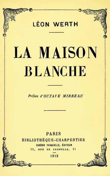 Copertina di La maison blanche, di Léon Werth