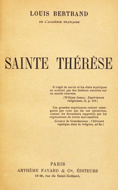 Copertina di Sainte Thérèse, di Louis Bertrand