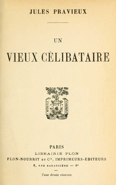 Copertina di Un vieux célibataire, di Jules Pravieux