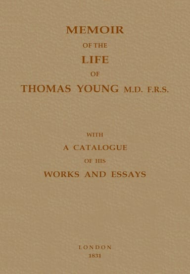 Capa de Memoir of the life of Thomas Young, de Hudson Gurney