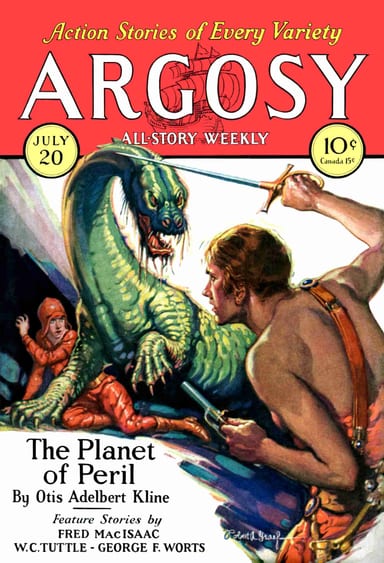 Copertina di The planet of peril, di Otis Adelbert Kline