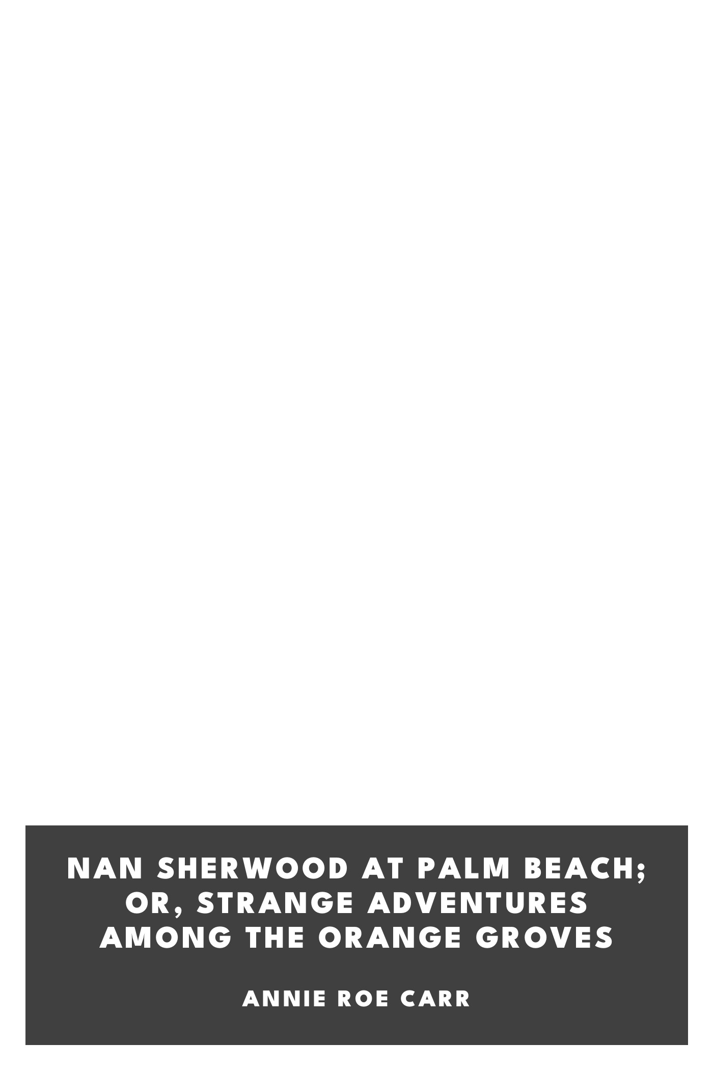Operculum “Nan Sherwood at Palm Beach; or, Strange adventures among the orange groves”, auctore Annie Roe Carr