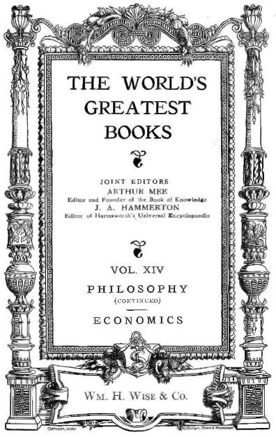 Copertina di The World's Greatest Books — Volume 14 — Philosophy and Economics, di Anonymous